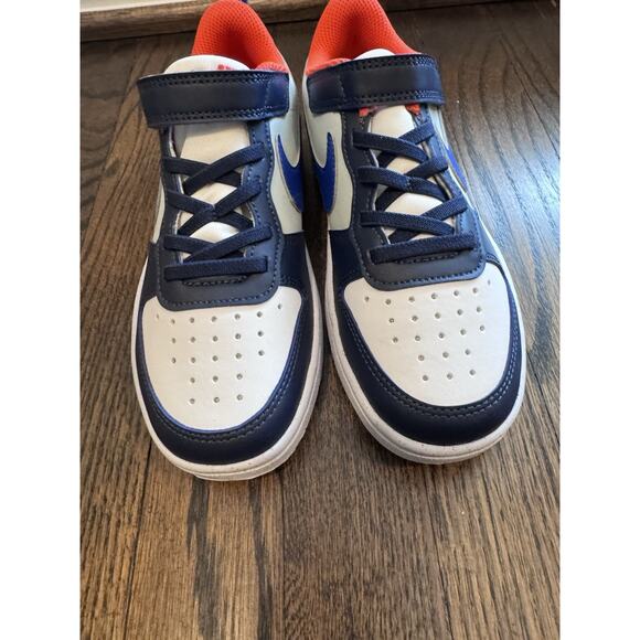 Nike Kids Court Borough Low Craft Navy Orange White Sz 2 NEW Missing 1 Insole - Picture 12 of 14